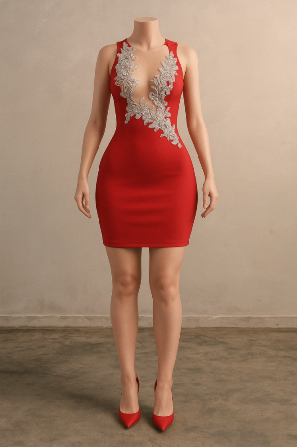 Red Hot Elegance Mini Dress