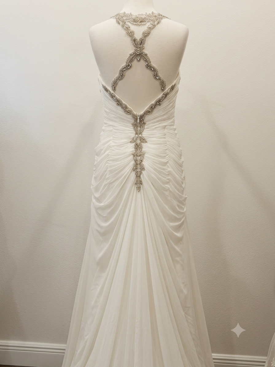 Zoe-Allure 2805 Private Label Crystal Halter Wedding Dress - Size 12