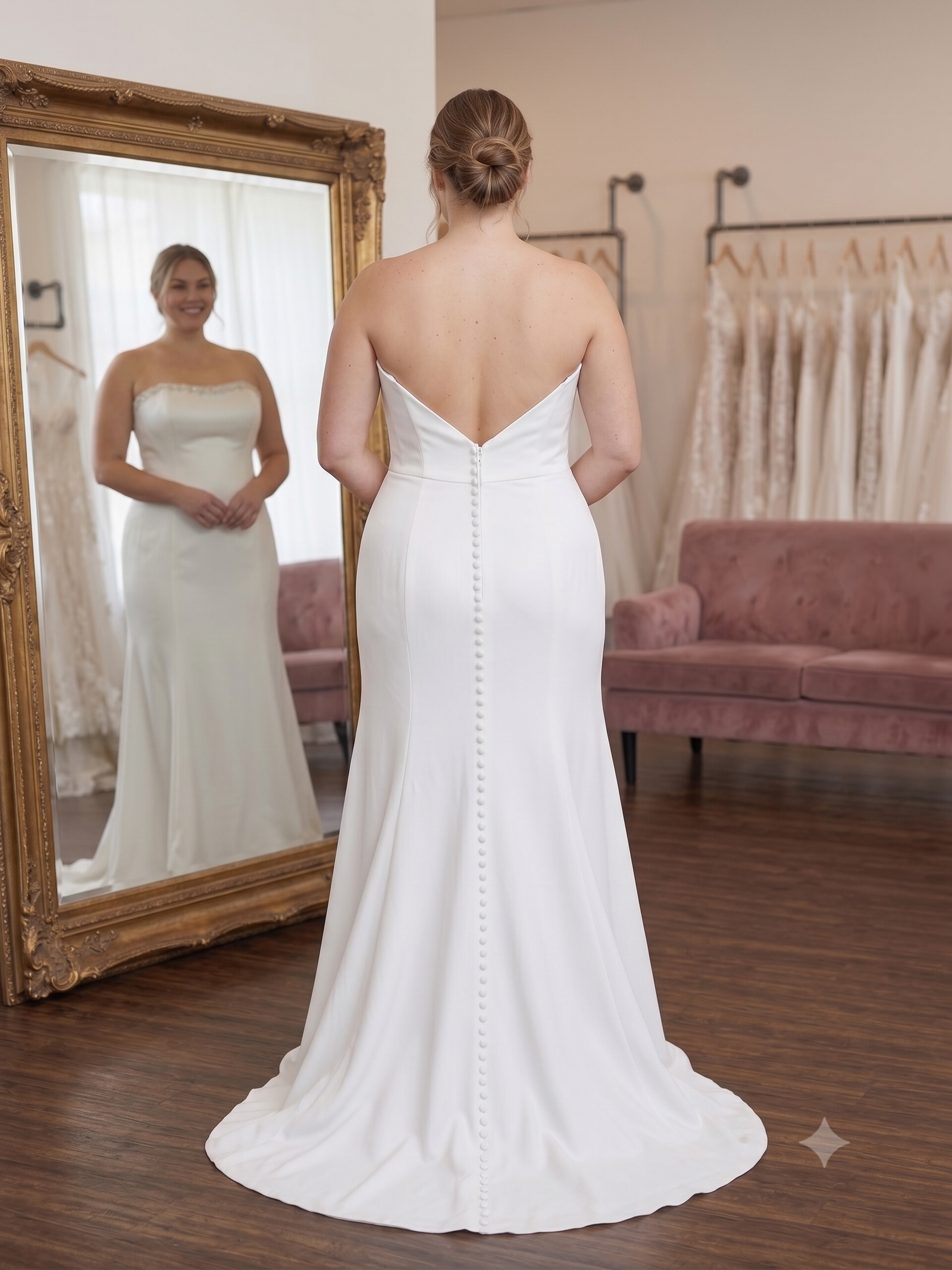 Private Label Ellie Stella 21070 Crepe Wedding Dress Size 14 | DMB034 2