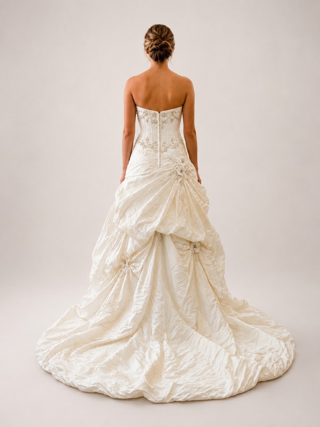 Private Label "Neriah" Beaded Corset Tafteta Pick-Up Ballgown – Size 10 (SKU DMB055) - Image 4