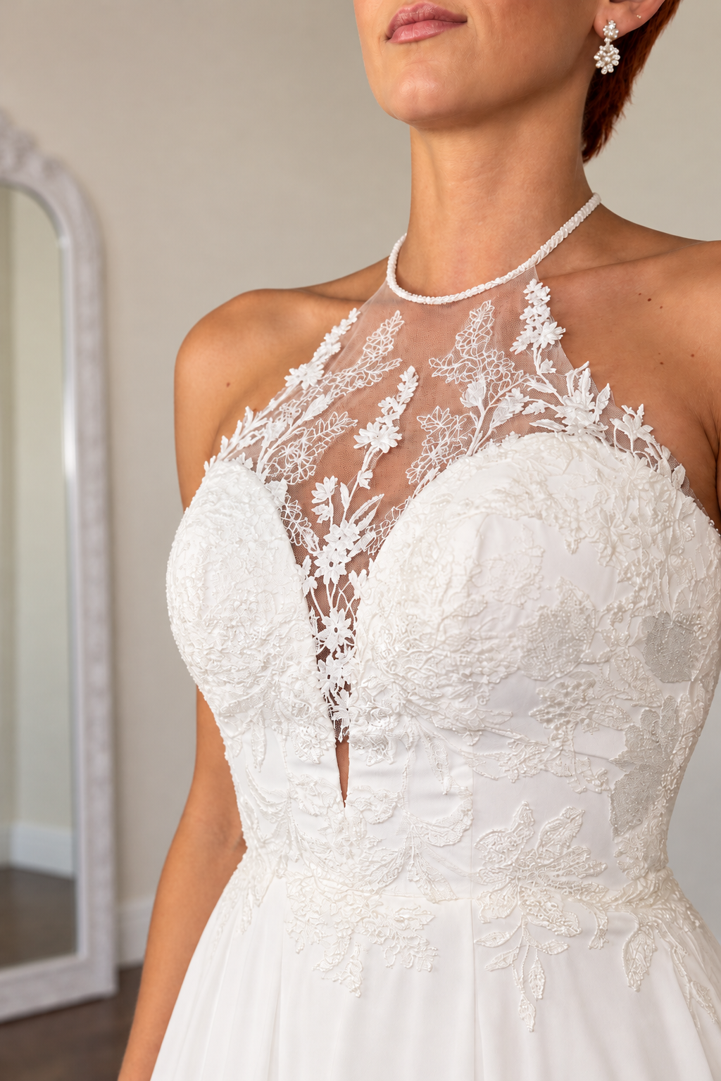 The “Claudia” Gown by Stella York: Romantic Illusion Lace with a Flowing A-Line Skirt - Image 3