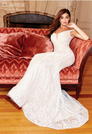 Clarisse Love Wedding Dress – Size 6 | Off-Shoulder Lace Mermaid Bridal Gown | Style 600109 - Image 6