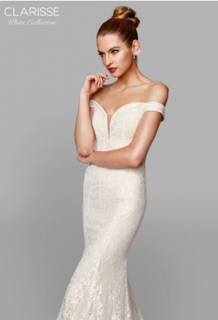 Clarisse Love Wedding Dress – Size 6 | Off-Shoulder Lace Mermaid Bridal Gown | Style 600109 - Image 7