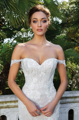 The “Mia” Gown: Romantic Floral Lace Mermaid with a Dramatic Buttoned Train - Image 3
