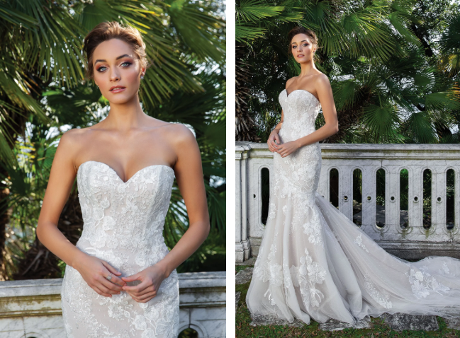 The “Mia” Gown: Romantic Floral Lace Mermaid with a Dramatic Buttoned Train - Image 2